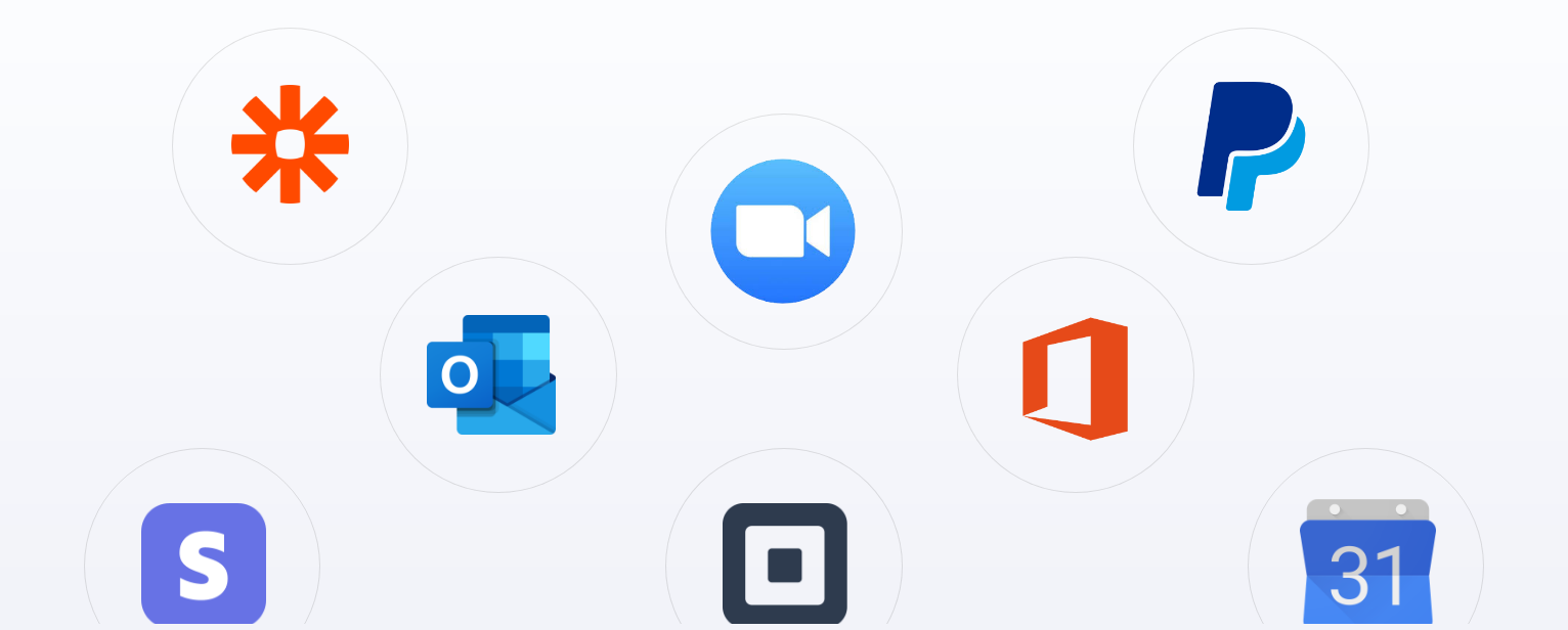 Various apps that integrate with Appointy's Scheduling Software