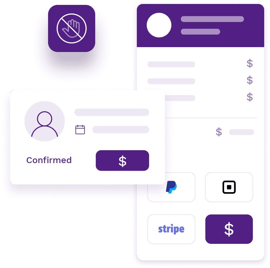 Appointment confirmation page with no-contact prepayment options