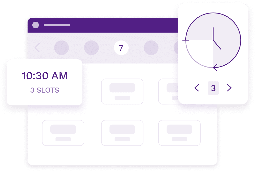 Appointy's booking portal showing 3 available appointment slots at 10:30 AM for the day