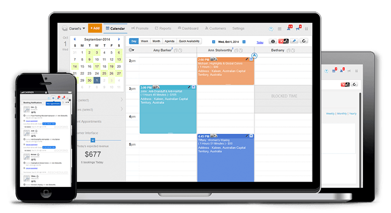 Appointy's appointment scheduling system displayed on multiple devices